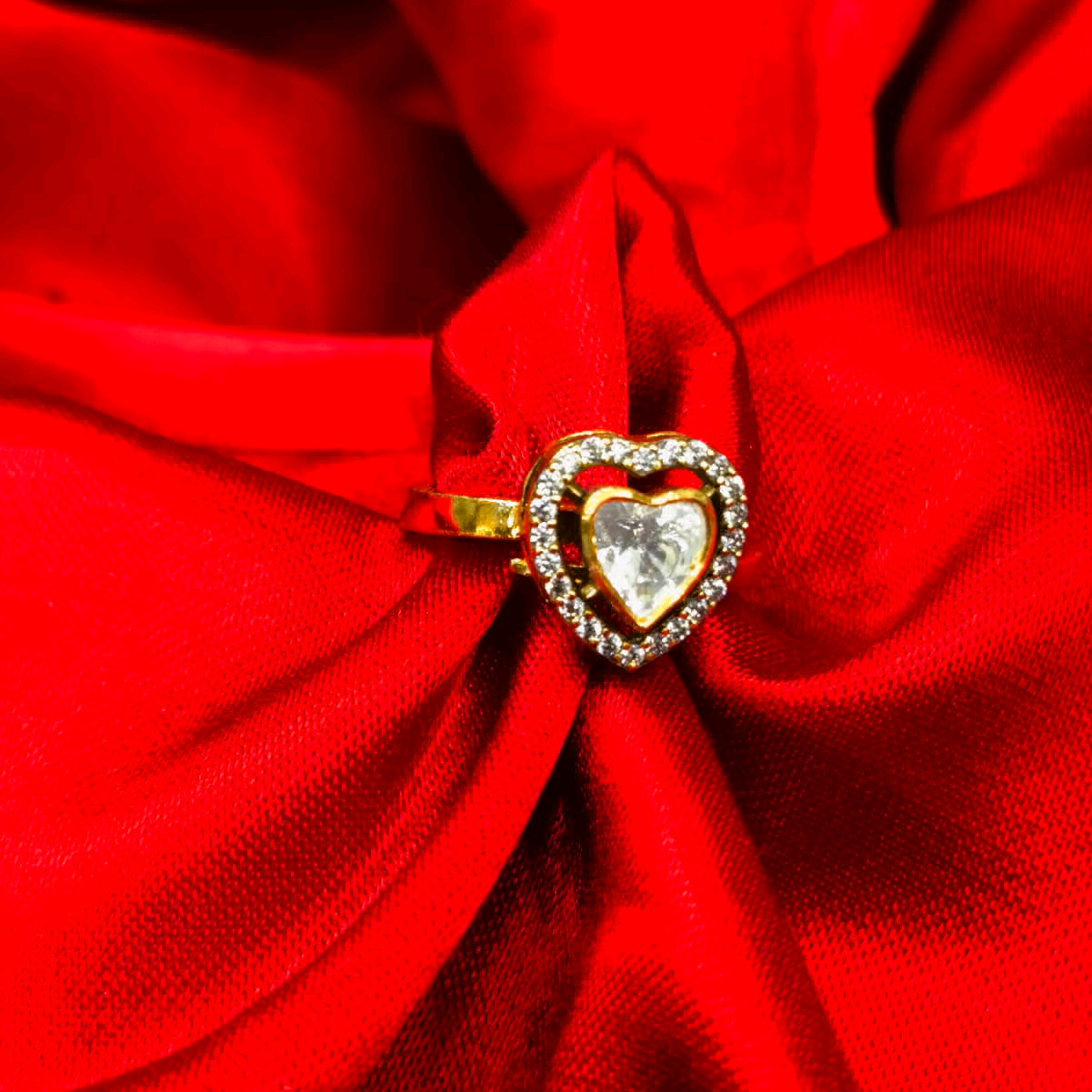 Moissanite Heart Ring